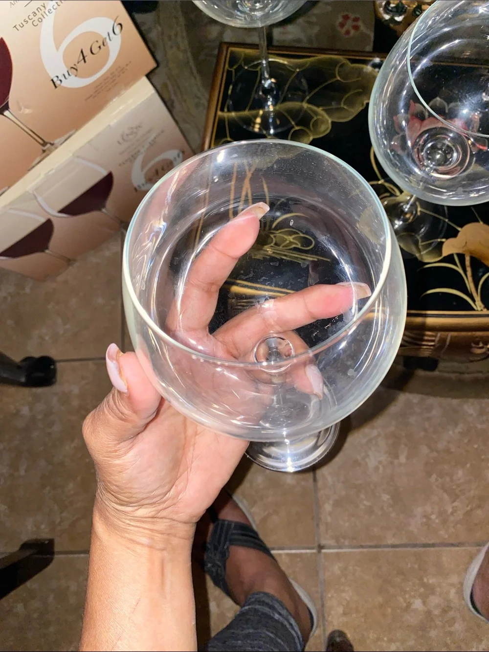 Lenox Clear Glass Wine Goblets - Clear Stemware Set of 4